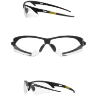 Ironclad EYH-BKC HELIO Half Frame Safety Glasses, Anti-Scratch/Anti-Fog, Clear Lens