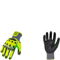 Ironclad KCI2PU-07 3XL Command A2 PU Impact Knit Gloves, Touchscreen, Yellow & Gray, Size 3X Large