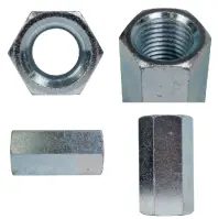 Hex Coupling Nut, A563 A, Zinc Cr+3 (Inch)