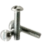 Machine Screw, Round Head Slotted, Zinc Cr+3 