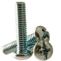 Machine Screw, Round Head Phillips/Slotted Combo, Zinc Cr+3 
