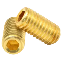 Cup Point Socket Set Screws, Brass, Plain