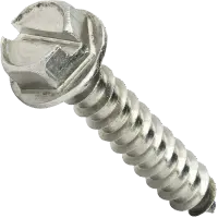 Self Tapping Screws, Indent Hex Washer, Slotted, Stainless Steel 18 8