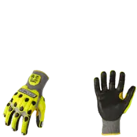 Ironclad KCI3PU-04 L Command A3 PU Impact Knit Gloves, Touchscreen, Yellow & Gray, Size Large