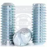 Slotted Set Screws, Case Hardened, Zinc Plate 