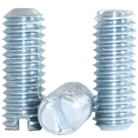 Slotted Set Screws, Case Hardened, Zinc Plate (Inch)