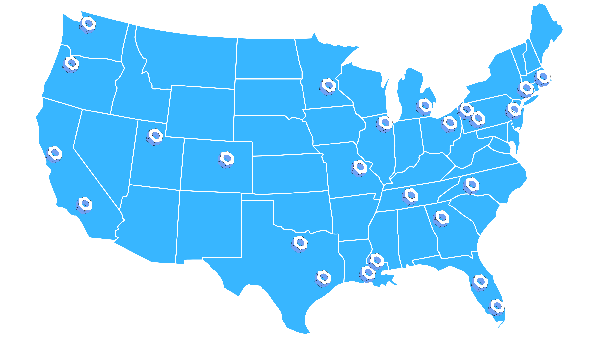Fastener Solutions warehouse locations across the United States